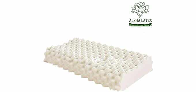 ALPHA LATEX Latex Pillow, Thailand Natural Latex Massage Pillow for Stress Relief/Soft Breathable Organic Latex Cervical Pillow - Promote Blood Circulation and Improve Sleeping Quality