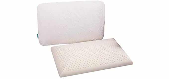 QIQIHOME Slim Sleeper - Natural Latex Foam Pillow , Extra Thin, Ventilated, Low Profile, 23 X 15 X 2.7inch