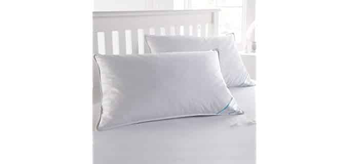 Sweet Home Collection Goose Down and Feather Bed Pillow 2 Pack - Soft and Comfortable Quality Bedding 20