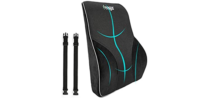 Lumbar Support Pillow/Back Cushion, Memory Foam Orthopedic Backrest for Car Seat, Office/Computer Chair and Wheelchair,Breathable & Ergonomic Design for Back Pain Relief