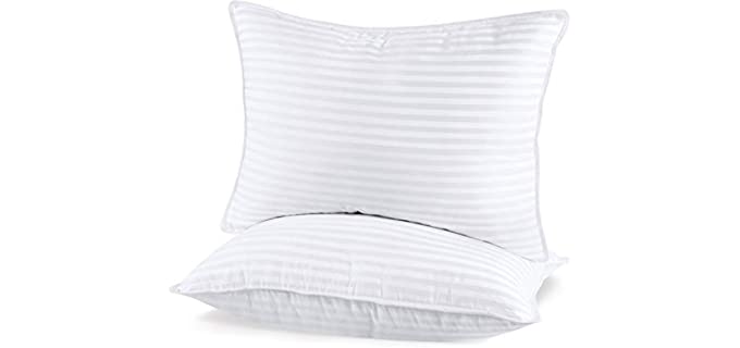 Utopia Bedding (2 Pack) Premium Plush Pillow - Fiber Filled Bed Pillows - Queen Size 20 x 28 Inches - Cotton Blend Pillows for Sleeping - Fluffy and Soft Pillows