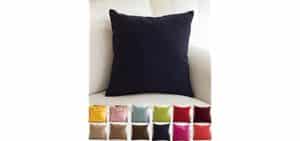 TangDepot Cotton Canvas Throw Pillow Cover - Handmade - Many Colors Avaliable (14"x14", Dark Navy) 1 of 2