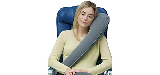Travelrest - Ultimate Travel Pillow / Neck Pillow - Ergonomic, Patented & Adjustable for Airplanes, Cars, Buses, Trains, Office Napping, Camping, Wheelchairs (Rolls Up Small)