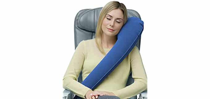 Travelrest - Ultimate Travel Pillow / Neck Pillow - Best Ergonomic, Patented & Adjustable Travel Accessories for Airplanes, Cars, Buses, Trains, Office Napping, Camping, Wheelchairs (Rolls Up Small)