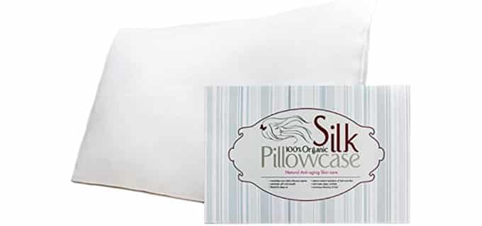 The Silk Lady Organic Silk Pillowcase - 100% Pure Organic Silk Pillowcase