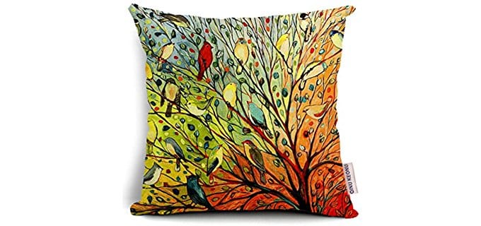 QINU KEONU Beautiful Throw Pillow Covers - Artisan Oil Painting Throw Pillow Covers