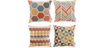 WOMHOPE Geometric Throw Pillow Covers - Set of 4