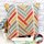 WOMHOPE 4 Pack - 17 x 17 Inch Colorfull Stripe Vintage Style Cotton Linen Square Throw Pillow Case Decorative Cushion Cover Pillowcase Cushion Case for Sofa,Bed,Chair,Auto Seat (C (Set of 4))