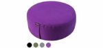 REEHUT Zafu Yoga Meditation Bolster Pillow Cushion Round Cotton or Hemp - Organic Buckwheat Filled - (Purple, 12