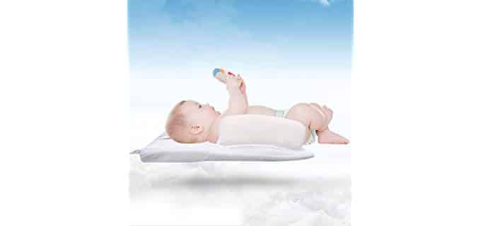Baby Sleep Positioner with Pillow, Portable Infant Crib with Reduce Vomiting Milk Design and Anti Slip Handle for Enjoying Comfortable Sleeping