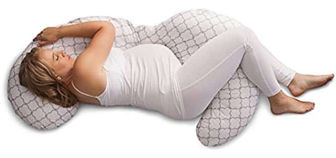 oppy Slipcovered Pregnancy Body Pillow, Trellis, White 1 of 6