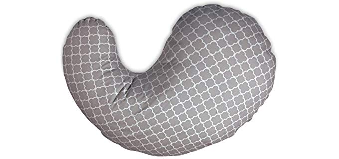 Boppy Pregnancy Support Pillow with Jersey Slipcover, Petite Trellis, Gray