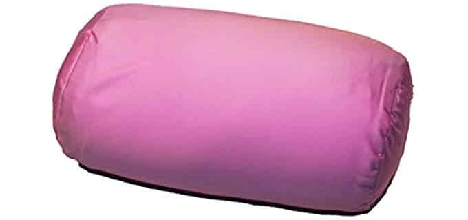 Microbead Bolster Tube Pillow with Cushy, Stay-Cool Fill & Silky Smooth Removable Cover by Squishy Deluxe; Odorless & Hypoallergenic; Personalized Neck & Back Support; 13 X 6”; Purple