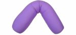 Squishy Deluxe Microbead Body Pillow Zippered Removable Cover Squishy Yet Supportive Hypoallergenic 47 X 7 (Violet)