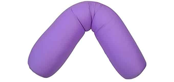 Squishy Deluxe Microbead Body Pillow Zippered Removable Cover Squishy Yet Supportive Hypoallergenic 47 X 7 (Violet)