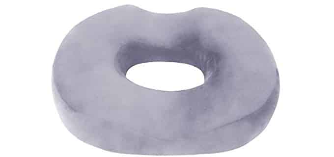 Donut Pillow Seat Cushion Orthopedic Design| Tailbone & Coccyx Memory Foam Pillow | Pain Relief for Hemorrhoid, Pregnancy Post Natal, Surgery, Sciatica and Relieves Tailbone Pressure, Gray