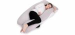 NiDream Bedding Full Body Pillow with Washable Cotton Cover - Maternity Pillow for Pregnant Women - Sleeping - Back Pain Relief, 60