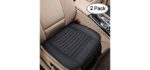Big Ant Breathable 2pc Car Interior Seat Cover Cushion Pad Mat for Auto Supplies Office Chair with PU Leather(Black)