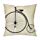 HIPPIH 4 Packs Cotton Linen Sofa Home Decor Design Throw Pillow Case Cushion Covers 18 X 18 Inch,4 x Bike