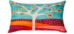 HomeTaste Country Rustic Tree Painting - Decorative Thick Cotton Linen Lumbar Pillow