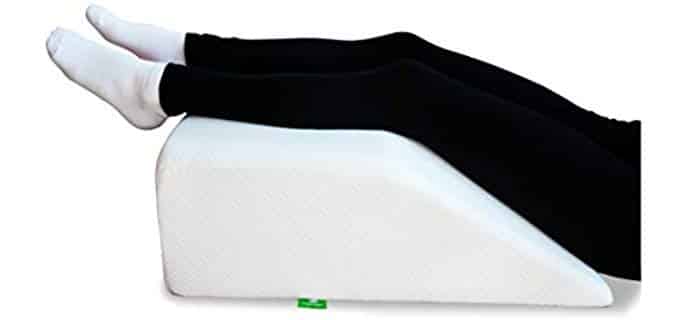 Leg Elevation Pillow - Post Surgery Elevating Leg Wedge Pillow with Memory Foam Top - Best for Back, Hip and Knee Pain Relief, Foot and Ankle Injury, Swelling and Recovery - Breathable, Washable Cover