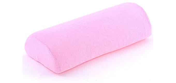 SKYZONAL Memory Foam Bolster Pillow for Neck Back Lumbar Spine Knee Pain Relief Pillow Support Half-Moon（Pink）