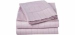 Charisma 310 Thread Count Classic Stripe Cotton Sateen Queen Sheet Set in Rain Drops