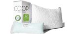 Coop Home Goods - Eden Adjustable Pillow - Hypoallergenic Shredded Memory Foam with Cooling Gel - Lulltra Washable Cover from Bamboo Derived Rayon - CertiPUR-US/GREENGUARD Gold Certified - Queen