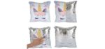 Merrycolor Mermaid Pillow Cover, Unicorn Pillow Case Magic Reversible Sequin Pillow Cover Throw Cushion Case Decorative Pillowcase (F Unicorn- Silver Sequins)