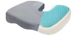 Dr. Flink Tailbone Seat Cushion - Pain Relief Chair Pillow, Cool Gel-Enhanced 100% Memory Foam, Orthopedic & Quality Comfort | Support & Relives Back & Sciatica, for Car, Truck, Home, and Office