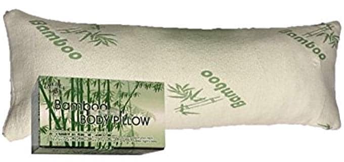 Golden Linens Bamboo Double Standard Full Body Pillow Hotel Quality Shredded Memory Foam with Removable Cover with Zipper - with Cool-Flow Breathable Cooling Hypoallergenic- 16