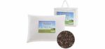 Lofe Buckwheat Hull Pillow for Sleeping with Organic Cotton Cover, Adjustable Loft of Premium Fiber Layer, Queen Size(20x28), Breathable for Cool Sleep, Cervical Support for Back and Side Sleepers