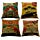MHB Decorative 66 Gasoline Retro Classic Cars Cotton Linen Throw Pillow Covers 18 x18 Inch (Pack of 4 Pieces)