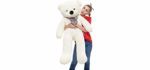 MaoGoLan 39'' Soft 100% Pp Cotton Toy Giant 100cm Big Cute White Plush Teddy Bear Huge by Lanna Siam