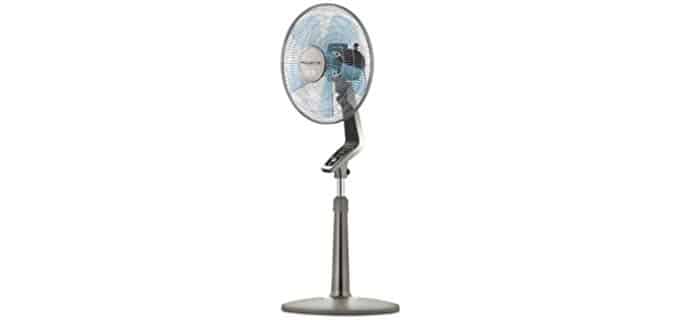 Rowenta Fan, Oscillating Fan with Remote Control, Standing Fan, 4-Speed, Silver