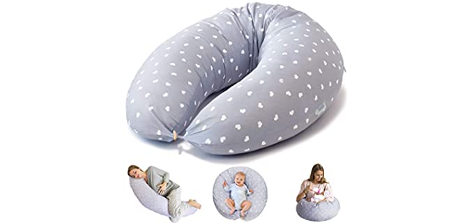 Bamibi Multifunctional Pregnancy Pillow & Breastfeeding Pillow + Inner Cushion. Cover 100% Cotton, Filling 100% Polyester, Baby Nest, Nursing Pillow, Maternity Pillow