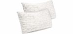 Clara Clark Shredded Memory Foam King (Cal-King) Size Pillow with Removable Washable Pillow Cover Set of 2