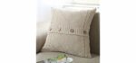 Doneus Cable Knit - Cotton Throw Pillow Cover with Buttons