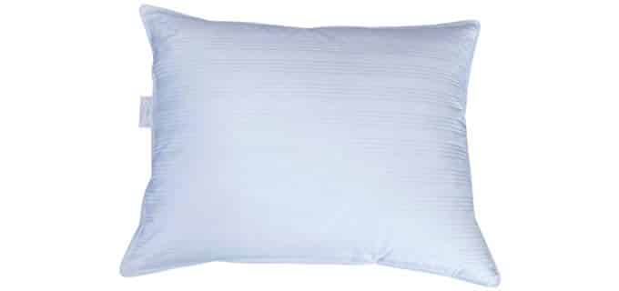 DOWNLITE Extra Soft Low Profile Down Pillow - Great for Stomach Sleepers Only - Very Flat (King - Duck Down) - This is the least filled king size pillow we make - please read reviews!