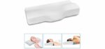 Dream Memory Foam Cervical Contour Pillow - Ergonomic Neck Pillow with Orthopedic Design for Neck Support and Pain Relief - Bed Sleeping Pillow with Washable Pillow Case - White