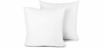 EDOW Throw Pillow Insert, Set of 2 Down Alternative Polyester Square Form Decorative Pillow, Cushion,Sham Stuffer. (White, 18x18)