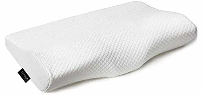 EPABO Contour Memory Foam Pillow Orthopedic Sleeping Pillows, Ergonomic Cervical Pillow for Neck Pain - for Side Sleepers, Back and Stomach Sleepers, Free Pillowcase Included (Firm & Standard Size)