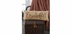 Embroidered Burlap Bench Pillow - 