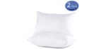 Emolli Standard Bed Pillows for Sleeping 2 Pack, Luxury Hotel Pillows Super Soft Down Microfiber Alternative and 100% Cotton Cover Soft Comfortable