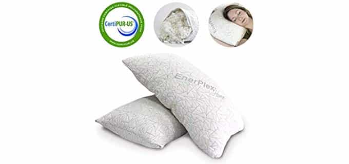 EnerPlex Never-Flat King Pillows 2-Pack, CertiPUR-US Certified Adjustable Shredded Memory Foam Luxury King Size Pillow, Machine Washable, Bamboo Cover, 36x20 Lifetime Promise, Will Not Go Flat