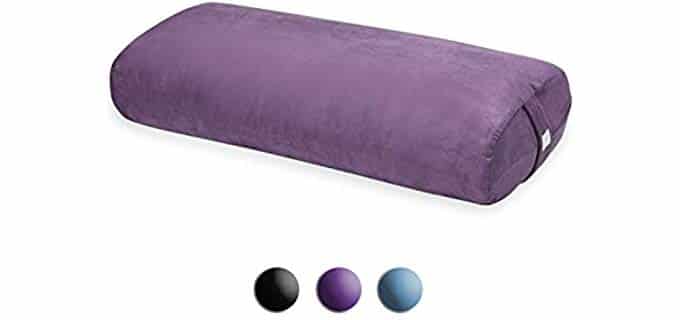 Gaiam Yoga Bolster Rectangular Meditation Pillow, Purple