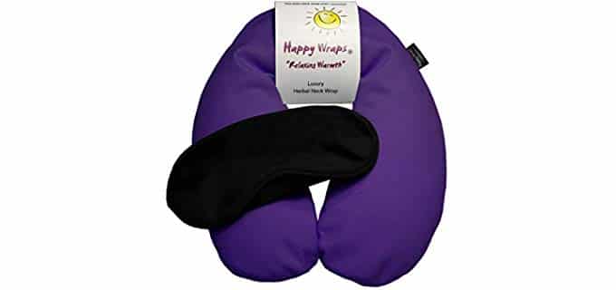 Happy Wraps Microwavable Neck Wrap Hot Cold Herbal Aromatherapy Neck Pain Relief Warming Pillow Heating Pad for Migraines Stress Relief Gifts for Women Men Christmas Plus a Free Gift - Purple
