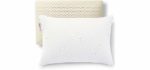 JUVEA Pillow Talalay Latex Pillow - High Loft Latex Foam Pillow with Machine Washable Cotton Cover Medium Firm Natural Latex Pillow Firm Pillows for Sleeping - Side Sleeper Pillow & Stomach Sleeper