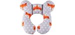 KAKIBLIN Baby Travel Pillow, Infant Head and Neck Support Pillow for Car Seat, Pushchair, for 0-1 Years Old Baby (Gray Fox)