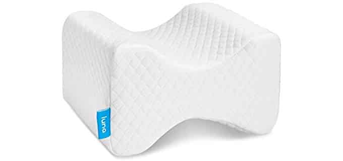 Luna Orthopedic Knee Pillow for Sciatica Relief, Back Pain, Leg Pain, Pregnancy, Hip and Joint Pain | Memory Foam Wedge Contour for Side, Back & Side Sleepers | CertiPUR-US Certified & Designed in USA